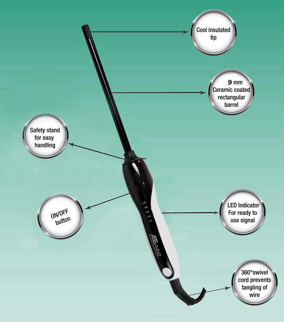 Professional Feel ABS Pro Hair Curler For Women - Electric Hair Curel Chopstick Curler Chopstick (Barrel Diameter: 9 mm)