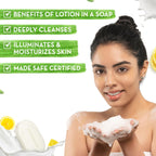 Mamaearth Vitamin C Moisturizing Lotion Soap(Value Pack of 4) - 125 g X 4 Units | Deeply Cleanses | Moisturizing Bathing Bar | Brightens Skin | Nourishes Dry Skin | Non-Drying | 76% TFM Grade 1 Soap