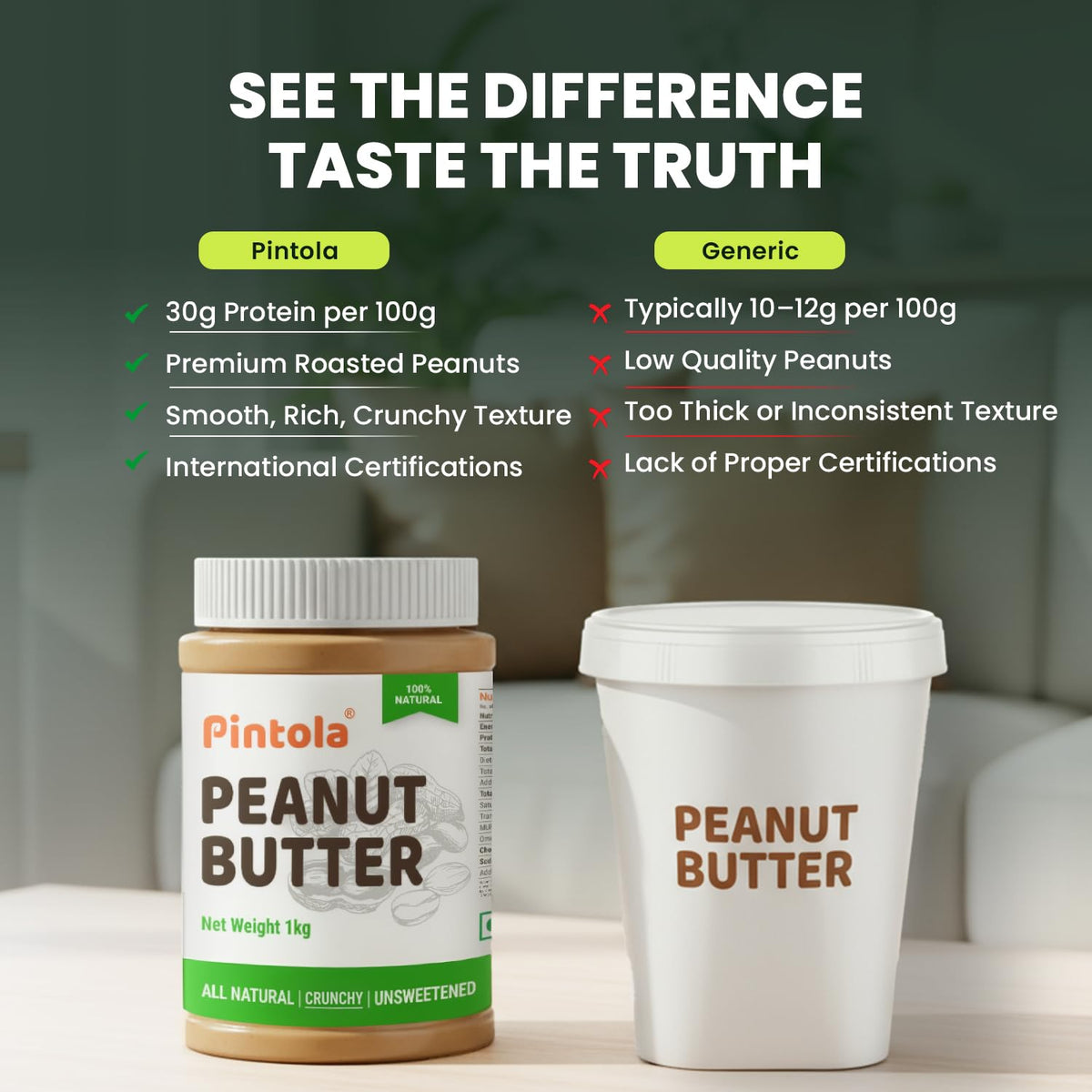 Pintola All Natural Peanut Butter Crunchy 2.5kg