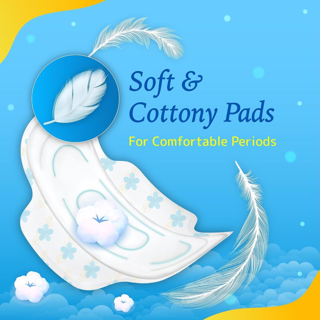 NIINE Naturally Soft Regular Sanitary Napkins for women|230mm Long| Extra Soft & Cottony for Rash Control|2x Absorption|Anti-Leak Lock Protection |Super Saver Pack|(Pack of 4) 72 Pads