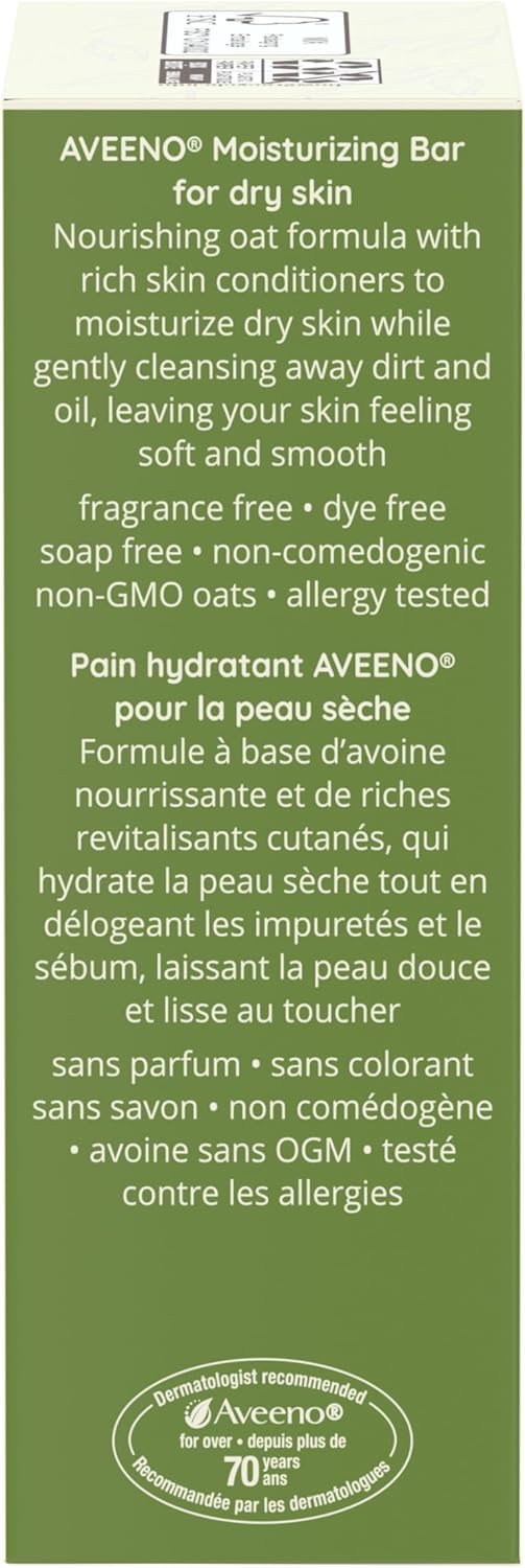 Aveeno Moisturizing Bar for Dry Skin 3 Oz (Pack of 4)