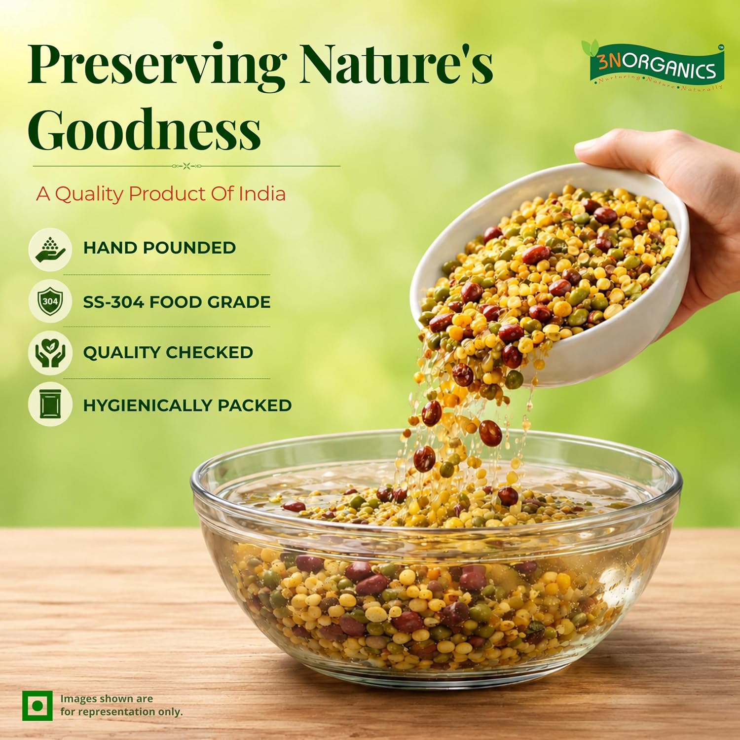 3N ORGANICS Tadka Dal - 500gm