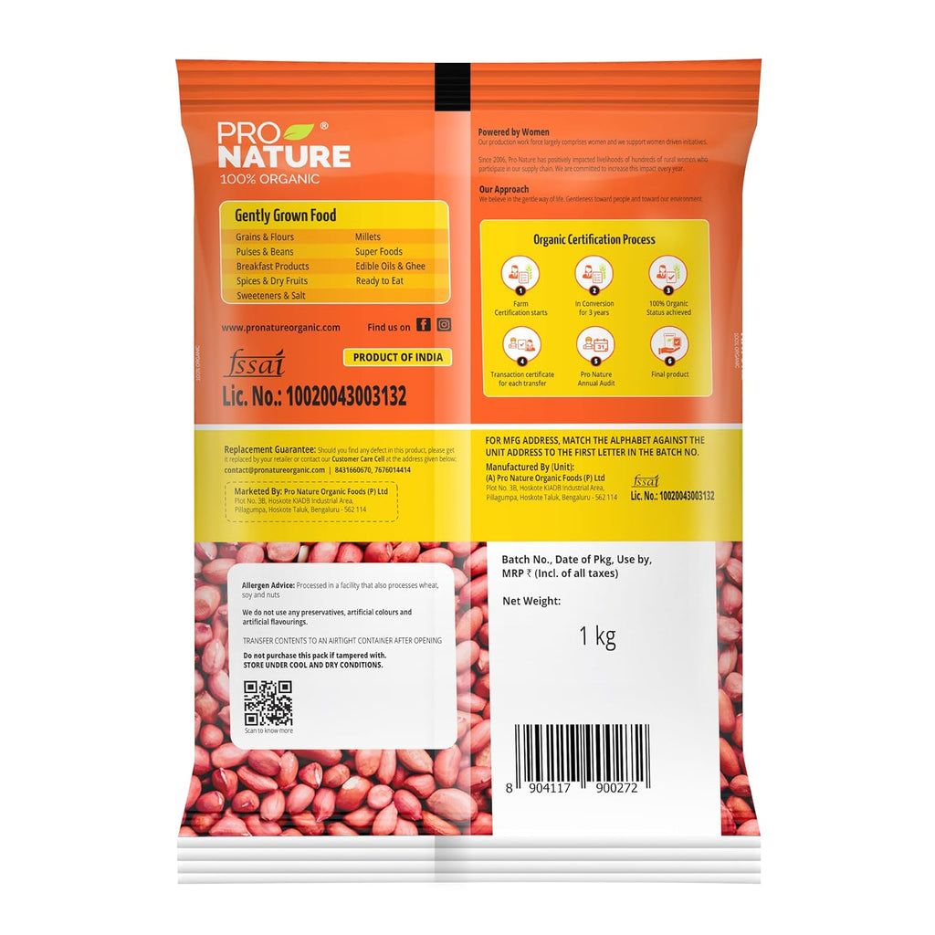 Pro Nature Organic Raw Peanuts- 1kg |