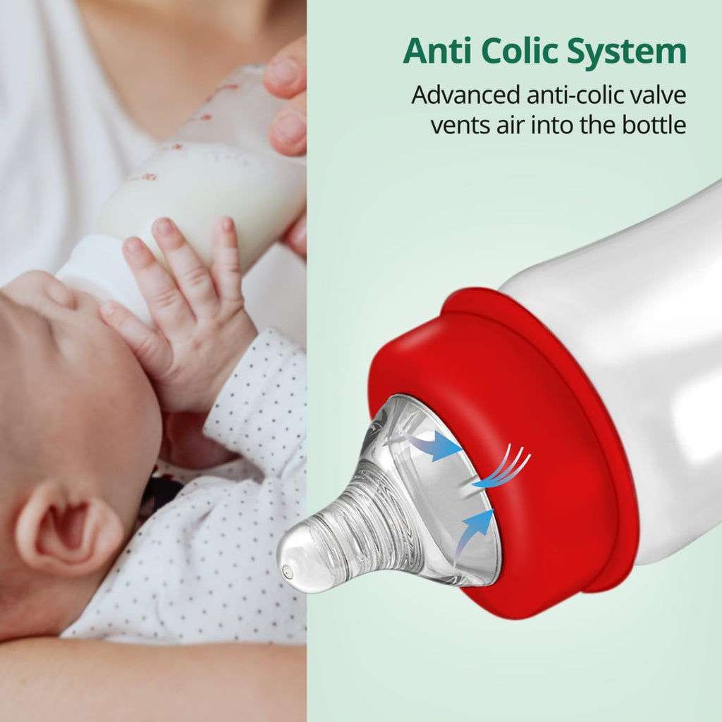 LuvLap Anti-Colic Natura Flo Teat/Nipple for Wide Neck Bottle,2Pcs Medium Flow, 3M+, Made of Soft & Flexible Silicone, Mimics Breastfeeding, Leak Proof, Bpa Free, Comes with Sturdy Base