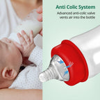 LuvLap Anti-Colic Natura Flo Teat/Nipple for Wide Neck Bottle,2Pcs Medium Flow, 3M+, Made of Soft & Flexible Silicone, Mimics Breastfeeding, Leak Proof, Bpa Free, Comes with Sturdy Base