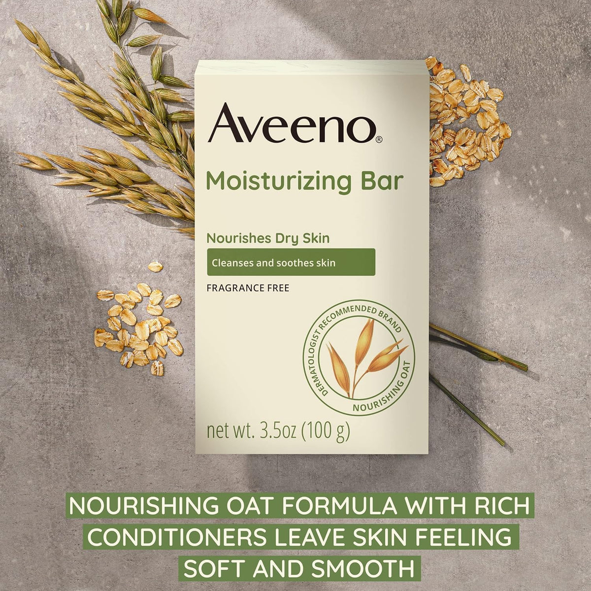 Aveeno Moisturizing Bar for Dry Skin 3 Oz (Pack of 4)