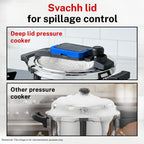 Prestige 3Litre Stainless Steel Flip On Pressure Cooker with Glass Lid|Deep lid for spillage control|Innovative Lock Lid with single hand operation|Gas & Induction Compatible|5Y warranty|ISI Certified