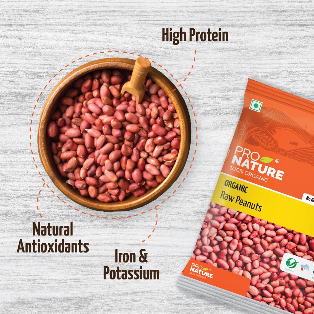Pro Nature Organic Raw Peanuts- 1kg |