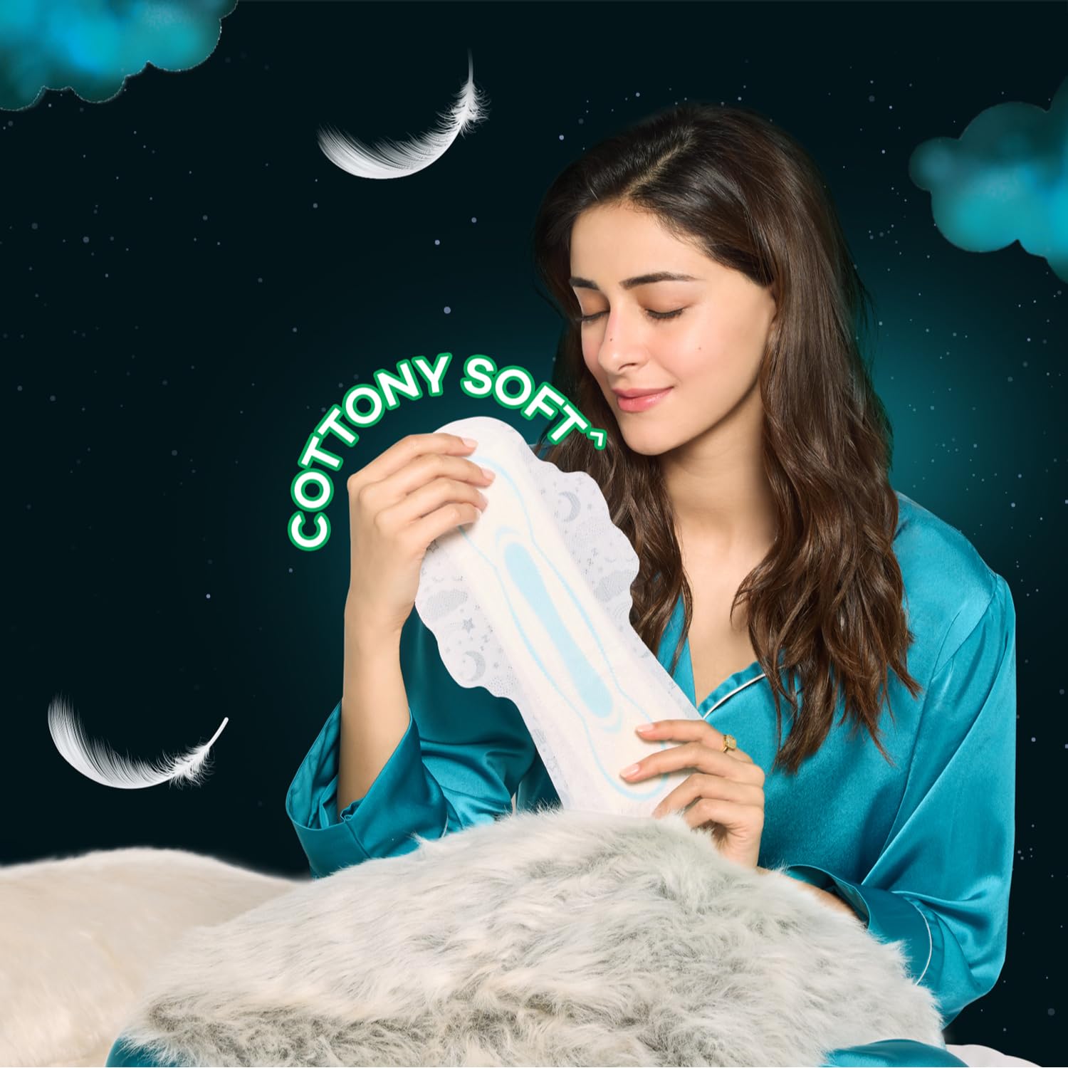 Whisper Bindazzz Nights 15x3 XXL Sanitary Pads, Upto 0% Leaks All Night Long, For Heavy Flow