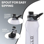 CELLO Fitbe Flip Cap Water Bottle For Daily Use 1000 ml, Black Grey | BPA Free, Reusable & Unbreakable Leakproof Lightweight Easy to Carry with Handle PET Water Bottle For Gym Office Indoor & Outdoor