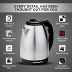 Butterfly Evo Pro 1.5L Electric Kettle | 1350 W | 360 degree Swivel Power Base | Auto Shut Off | For Hot Water, Tea, Coffee, Noodles | Dry Boil Protection