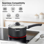 Prestige Omega Deluxe Granite Milk Pan 18 Cm with Lid, 2.25 L (Aluminium),Non-Stick, 2.25 Liter