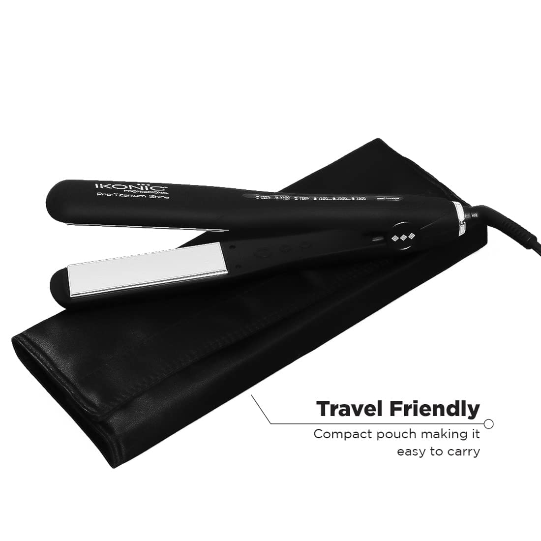 IKONIC PRO TITANIUM SHINE BLACK HAIR STRAIGHTENER