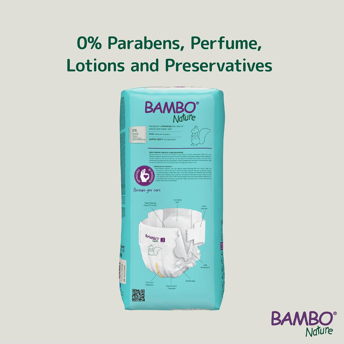 Bambo Nature Premium Baby Tape Diapers for Baby Medium Size (4-8 Kgs) - Super Absorbent, Breathable, Extra Soft, Dermatologically Tested, Hypoallergenic Infant Nappies With Wetness Indicator, 52 Count