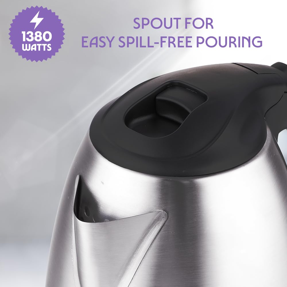Borosil 1.5L Boiluxe Variable Temperature Stainless Steel Electric Kettle | Made in India | Cool Touch Handle | 360° Rotating Base | Auto Cut-Off | Dry Boil Protection | 1 Year Warranty