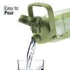 MILTON Eros 1000, 2-in-1 Sip or Gulp Lid Water Bottle 960ml | Unbreakable - Crystal Clear Plastic | Leak-Proof & BPA-Free, One-Click Open | Ideal for School, Office, Gym & Travel Use, Military Green