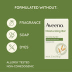 Aveeno Moisturizing Bar for Dry Skin 3 Oz (Pack of 4)