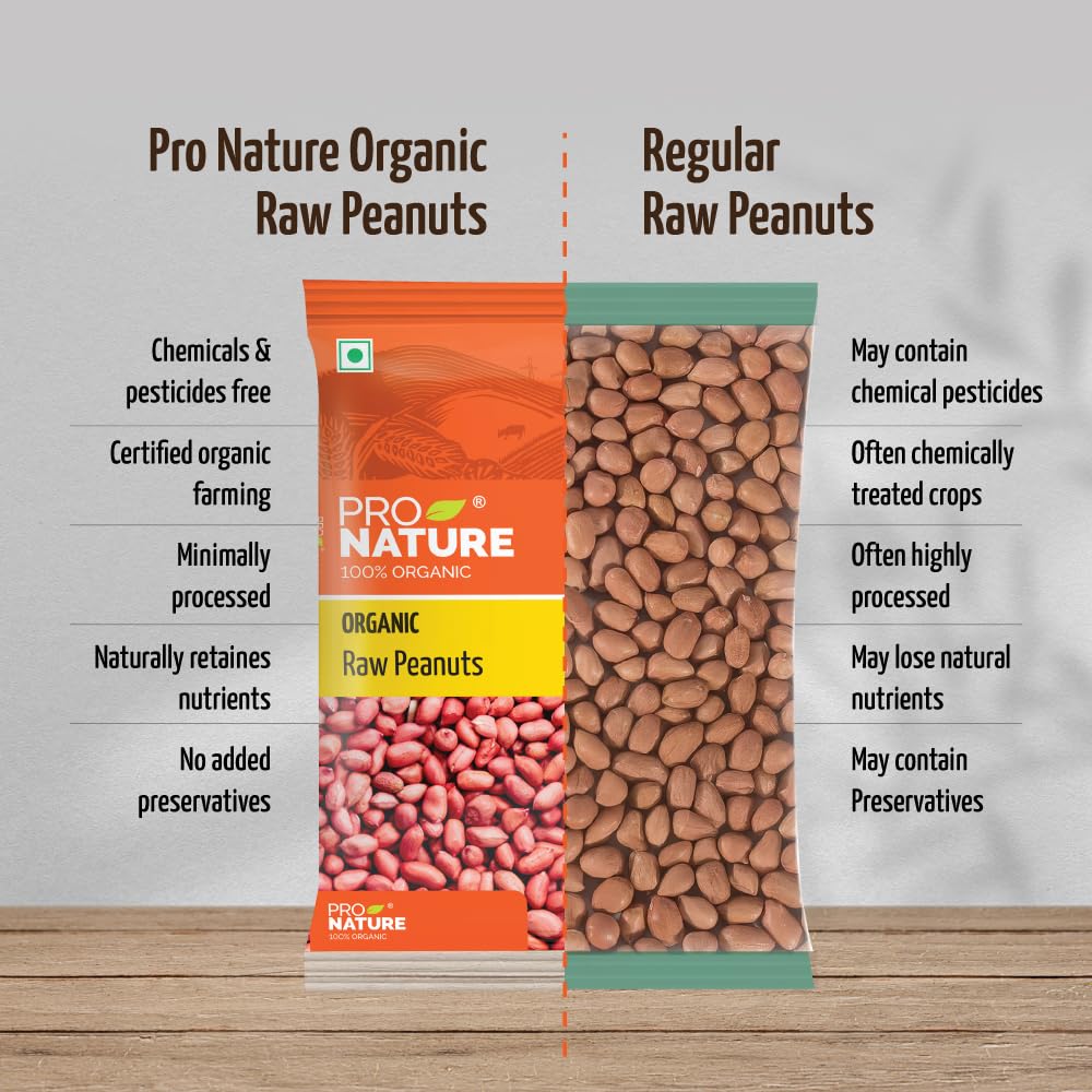 Pro Nature Organic Raw Peanuts- 1kg |