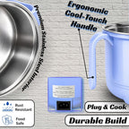 GOODSCITY Electric 3-in-1 Multipurpose Kettle 1.5L | Stainless Steel Pot with Steamer & Egg Tray | 600W Multi Cooker Electric Kettle, Steam & Boil Veggies, Tea, Coffee, Baby food | 1 Year Warranty