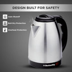 Butterfly Evo Pro 1.5L Electric Kettle | 1350 W | 360 degree Swivel Power Base | Auto Shut Off | For Hot Water, Tea, Coffee, Noodles | Dry Boil Protection