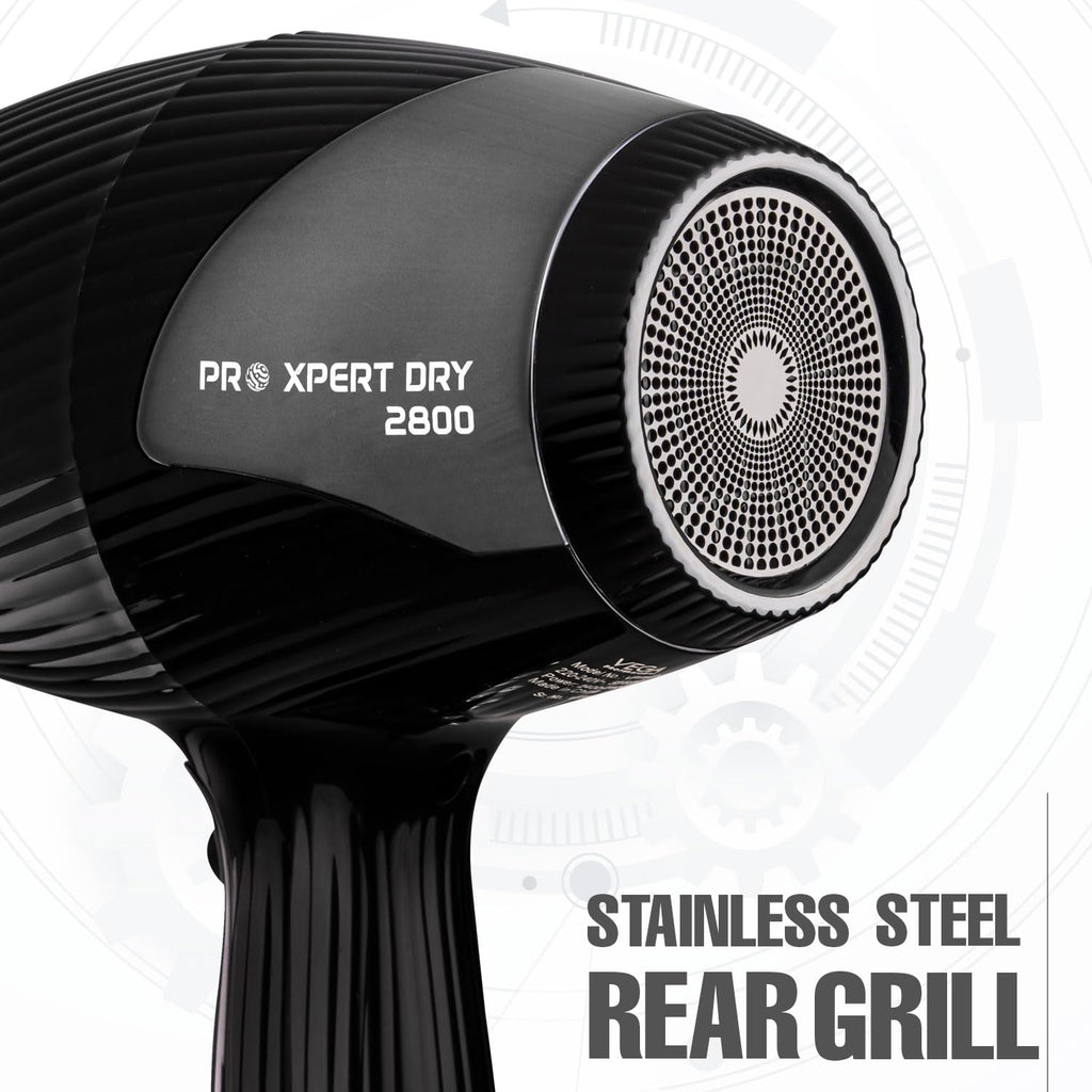 VEGA PROFESSIONAL Pro Xpert Dry 2800W Hair Dryer for Women & Men | Professional Blow Dryer with Combination of 4 Heat & 2 Speed Settings & Cool Shot Button, 16 Amp Plug | Salon Hair Styling (VPPHD-10)