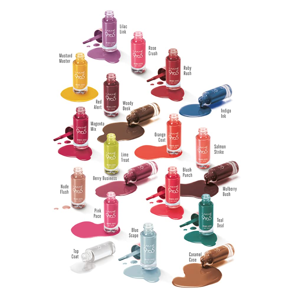 Lakmé 9 to 5 Primer + Gloss Nail Colour, Teal Deal, 6 ml
