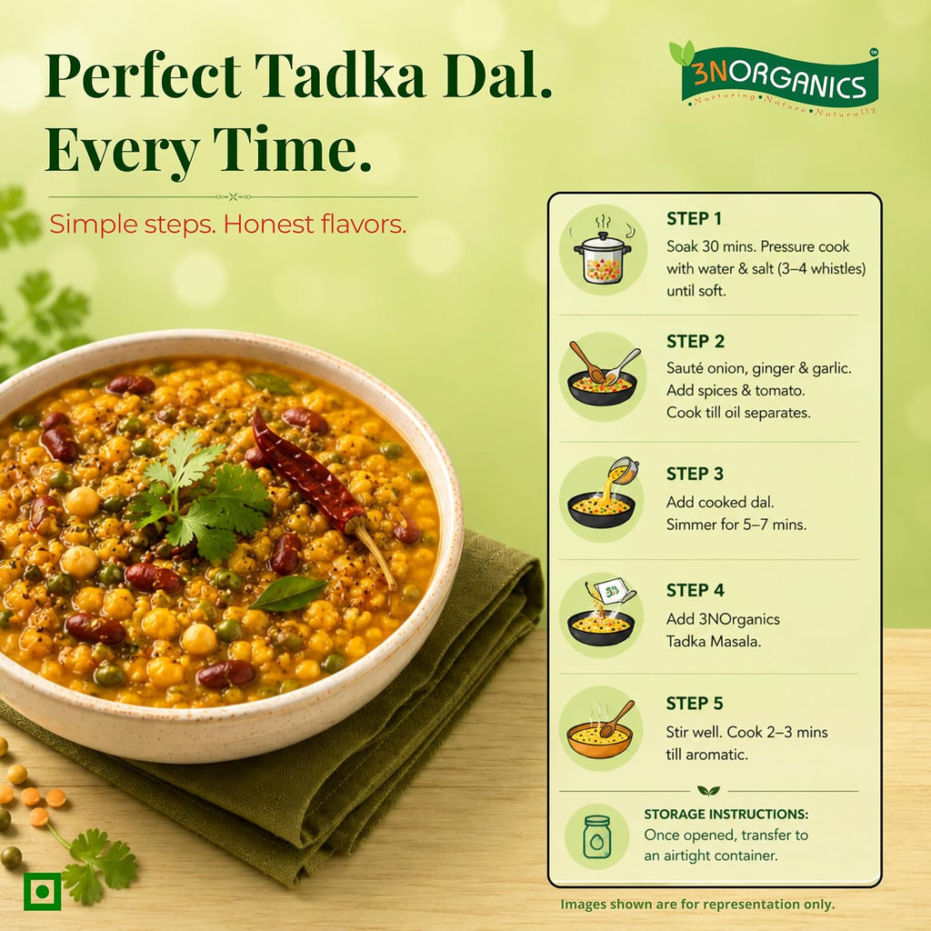 3N ORGANICS Tadka Dal - 500gm