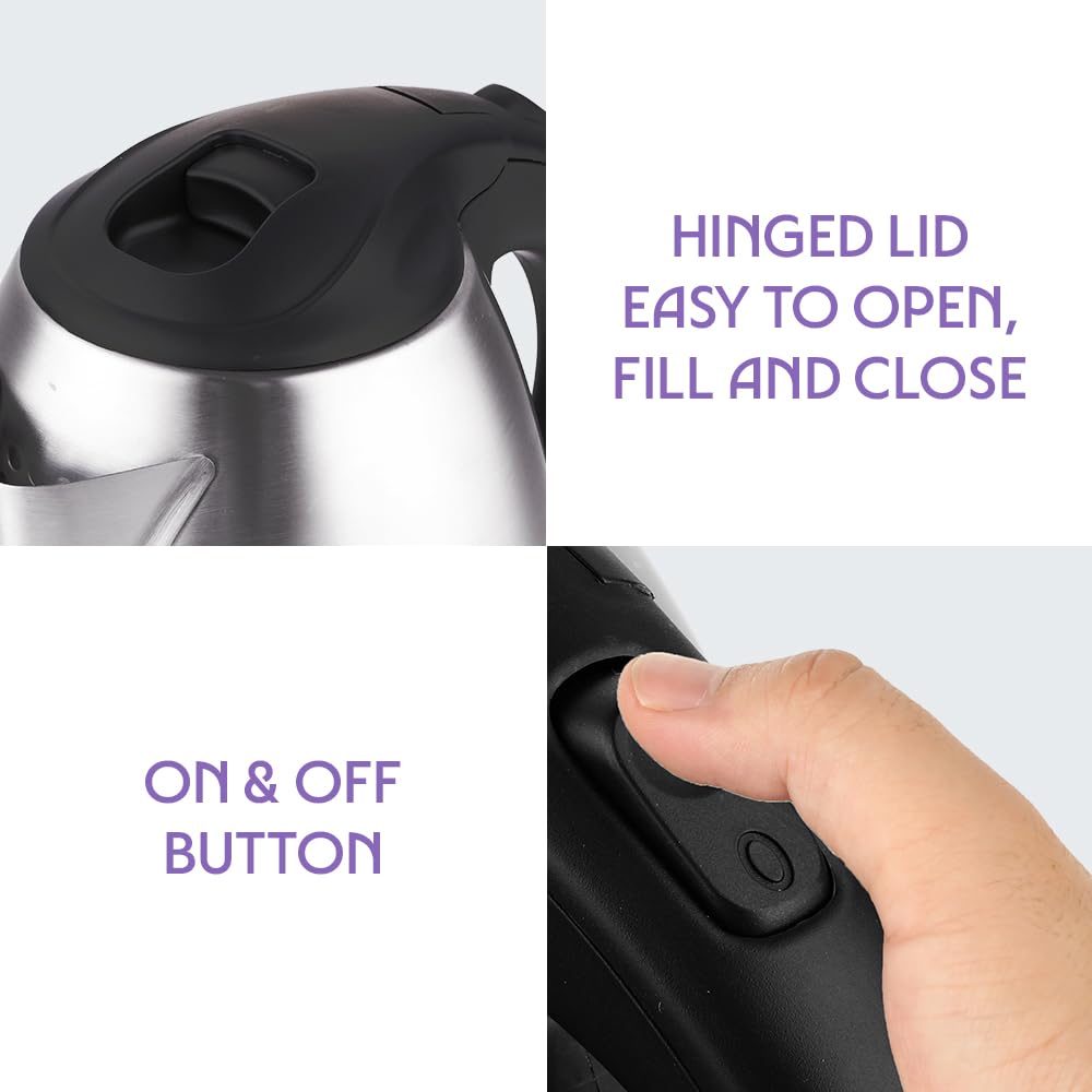 Borosil 1.5L Boiluxe Variable Temperature Stainless Steel Electric Kettle | Made in India | Cool Touch Handle | 360° Rotating Base | Auto Cut-Off | Dry Boil Protection | 1 Year Warranty