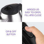 Borosil 1.5L Boiluxe Variable Temperature Stainless Steel Electric Kettle | Made in India | Cool Touch Handle | 360° Rotating Base | Auto Cut-Off | Dry Boil Protection | 1 Year Warranty