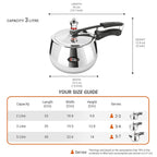Milton Pro Cook Induction Cookware & Gas Stove Friendly Triply Stainless Steel Curve Pressure Cooker with Inner Lid 3 Litre | Gasket Release System |...
