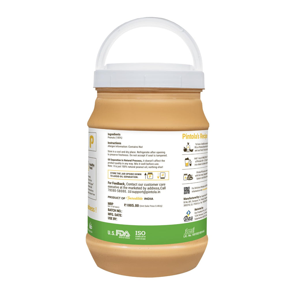 Pintola All Natural Peanut Butter Crunchy 2.5kg