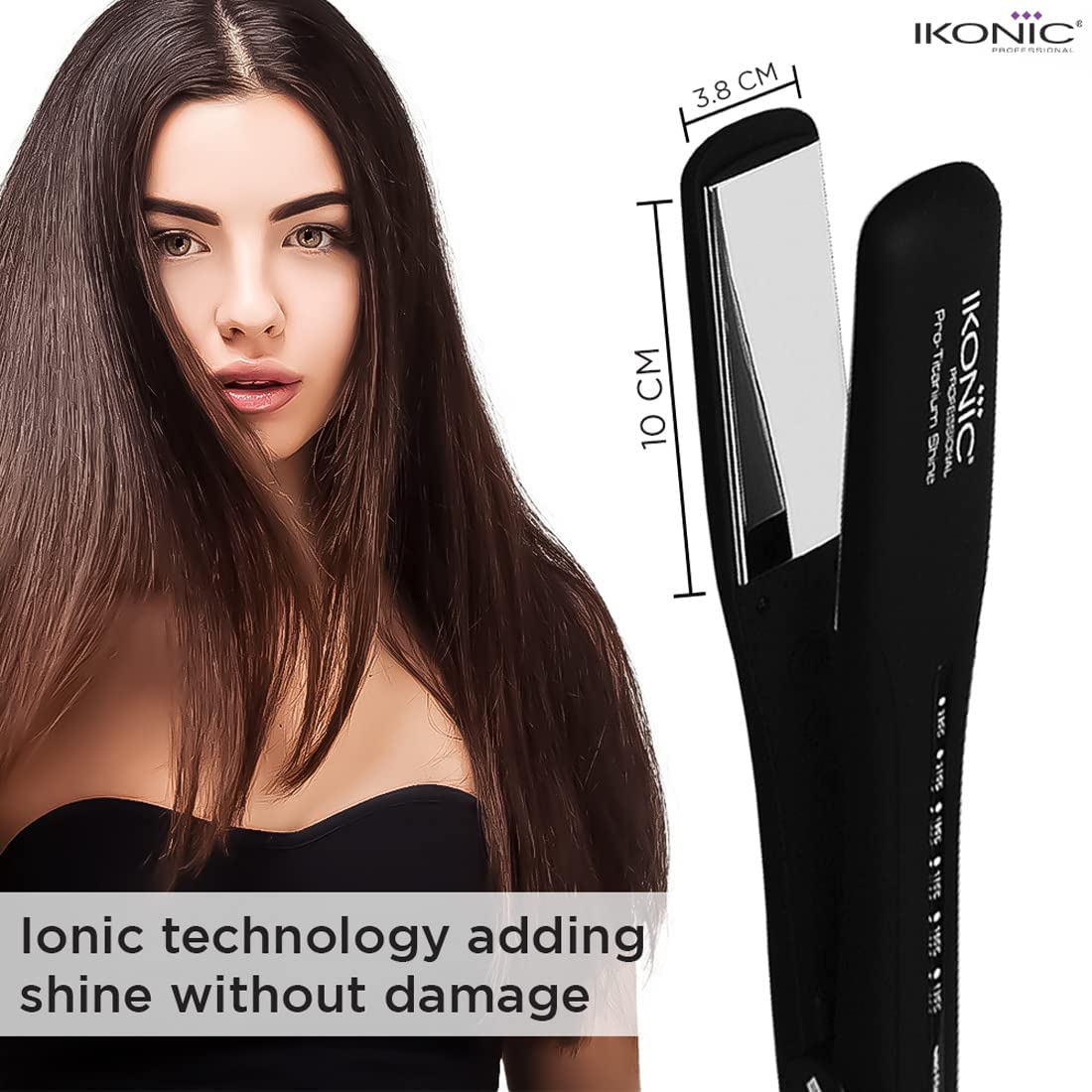 IKONIC PRO TITANIUM SHINE BLACK HAIR STRAIGHTENER