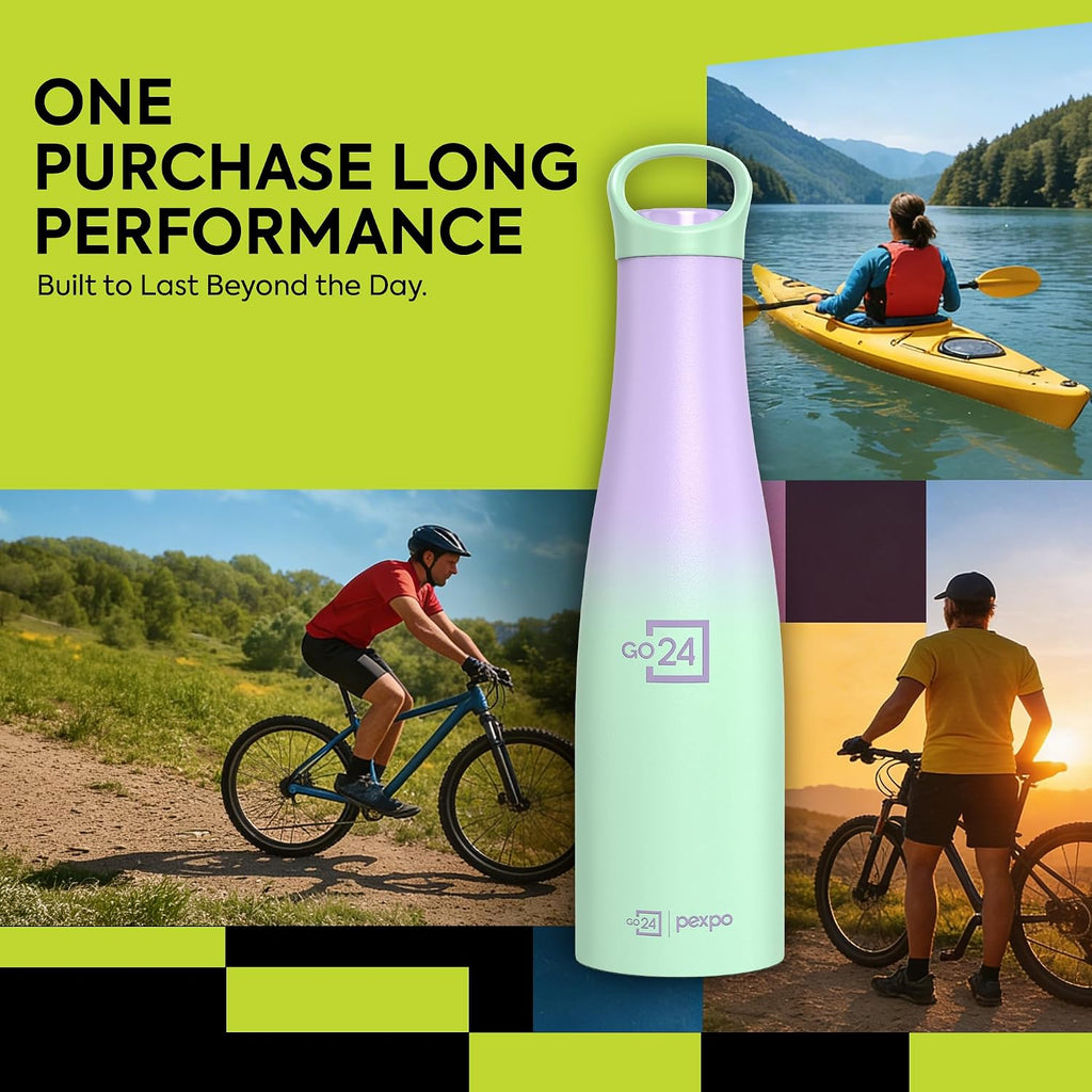 Stainless Steel Water Bottle Morocco Purple-Green Ombre 600ml