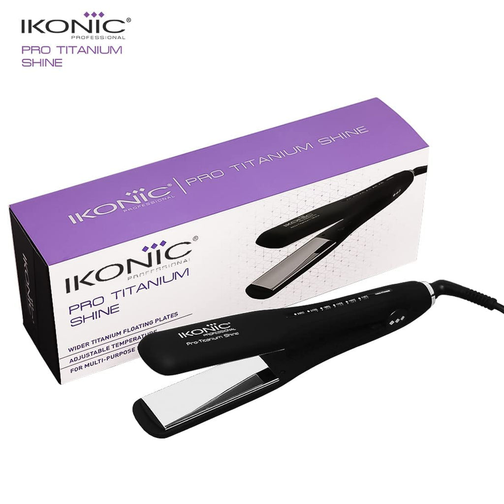 IKONIC PRO TITANIUM SHINE BLACK HAIR STRAIGHTENER