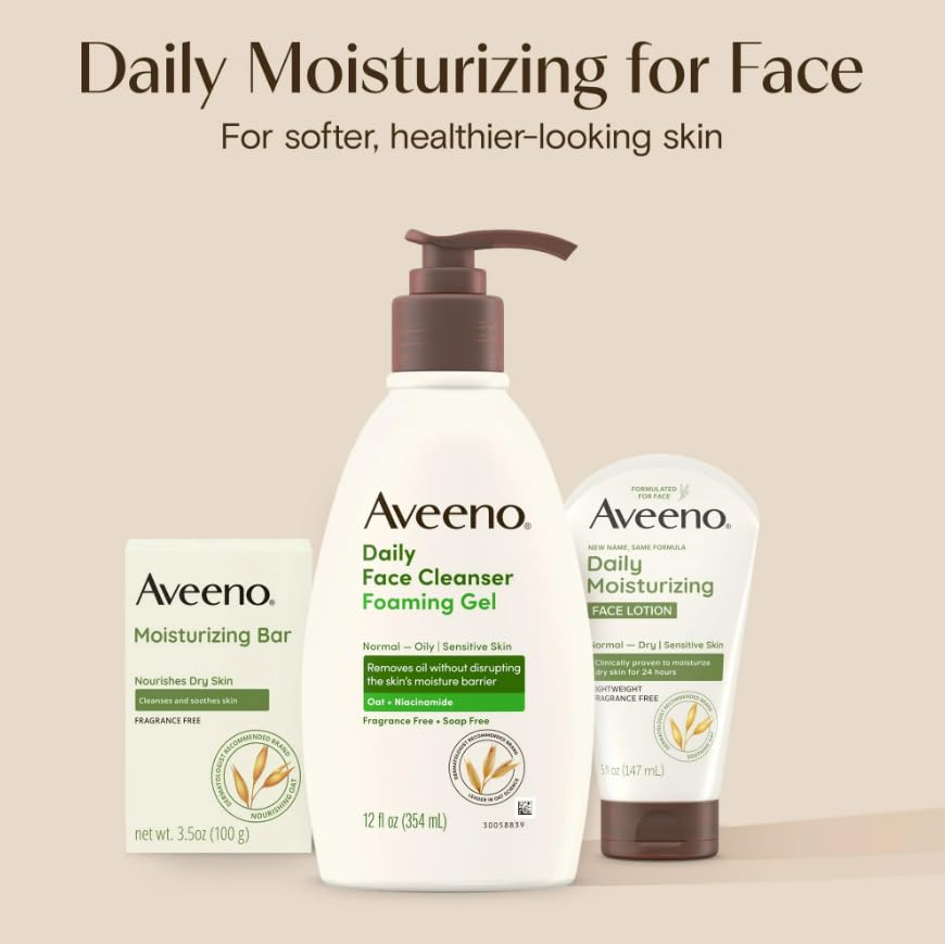 Aveeno Moisturizing Bar for Dry Skin 3 Oz (Pack of 4)