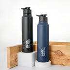 CELLO Crysta Flip Stainless Steel Water Bottle 1000 ml, Navy Blue | Single Wall Freezer & Fridge Safe Lightweight Leakproof Flip lid Spillproof Rust Resistant Steel Water Bottle for School Gym Office