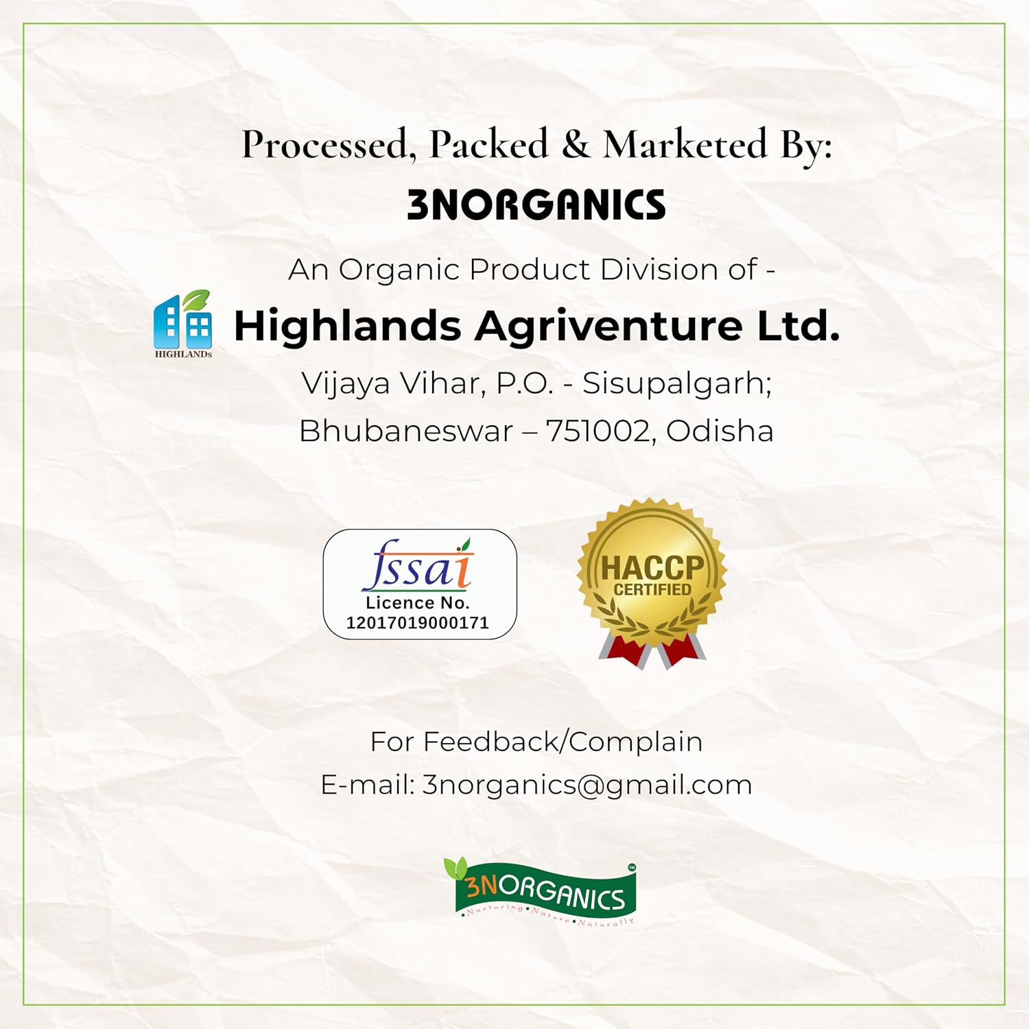 3N ORGANICS Tadka Dal - 500gm