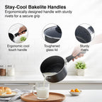 Prestige Omega Deluxe Granite Milk Pan 18 Cm with Lid, 2.25 L (Aluminium),Non-Stick, 2.25 Liter