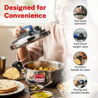 Prestige 3Litre Stainless Steel Flip On Pressure Cooker with Glass Lid|Deep lid for spillage control|Innovative Lock Lid with single hand operation|Gas & Induction Compatible|5Y warranty|ISI Certified