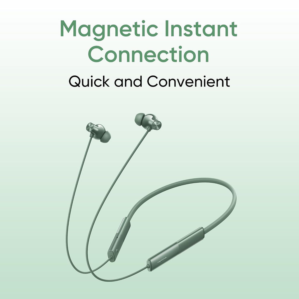 realme Buds Wireless 3 Neo in Ear Bluetooth Neckband with 13.4 Mm Dynamic Bass Boost Driver,Upto 32 Hours Playback,Fast Charge,Ai Enc,45Ms Low Latency,Ip55 Dust&Water Resistannt&Bluetooth V 5.4 Green