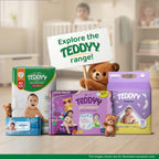 TEDDYY Easy Baby M Size Diaper Pant Style | 56 Count (Medium) | 7–12 kg (Pack of 4) | Long Protection Hours | Anti-Bacterial | Airy Breathable Fit | Rapid Soaker Channels with Wetness Indicator