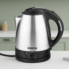 Borosil 1.5L Boiluxe Variable Temperature Stainless Steel Electric Kettle | Made in India | Cool Touch Handle | 360° Rotating Base | Auto Cut-Off | Dry Boil Protection | 1 Year Warranty