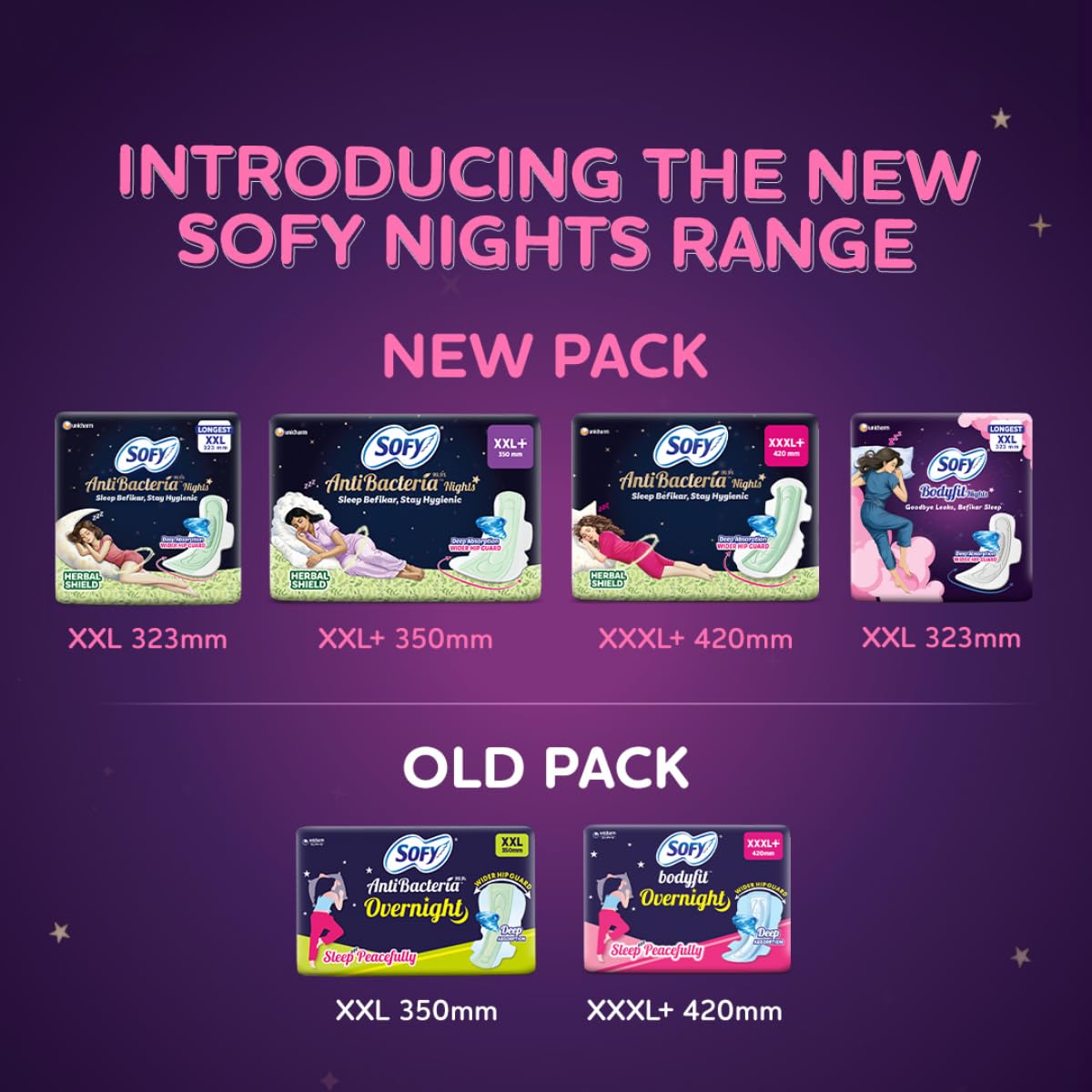 Sofy Women Bodyfit Longest XXL Sanitary Pads |Night Protection  Pack Of 40