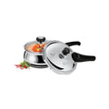 Milton Pro Cook Induction Cookware & Gas Stove Friendly Triply Stainless Steel Pressure Cooker 3.5 Litre with Dual Lid| Outer & Glass Lid | Gasket...