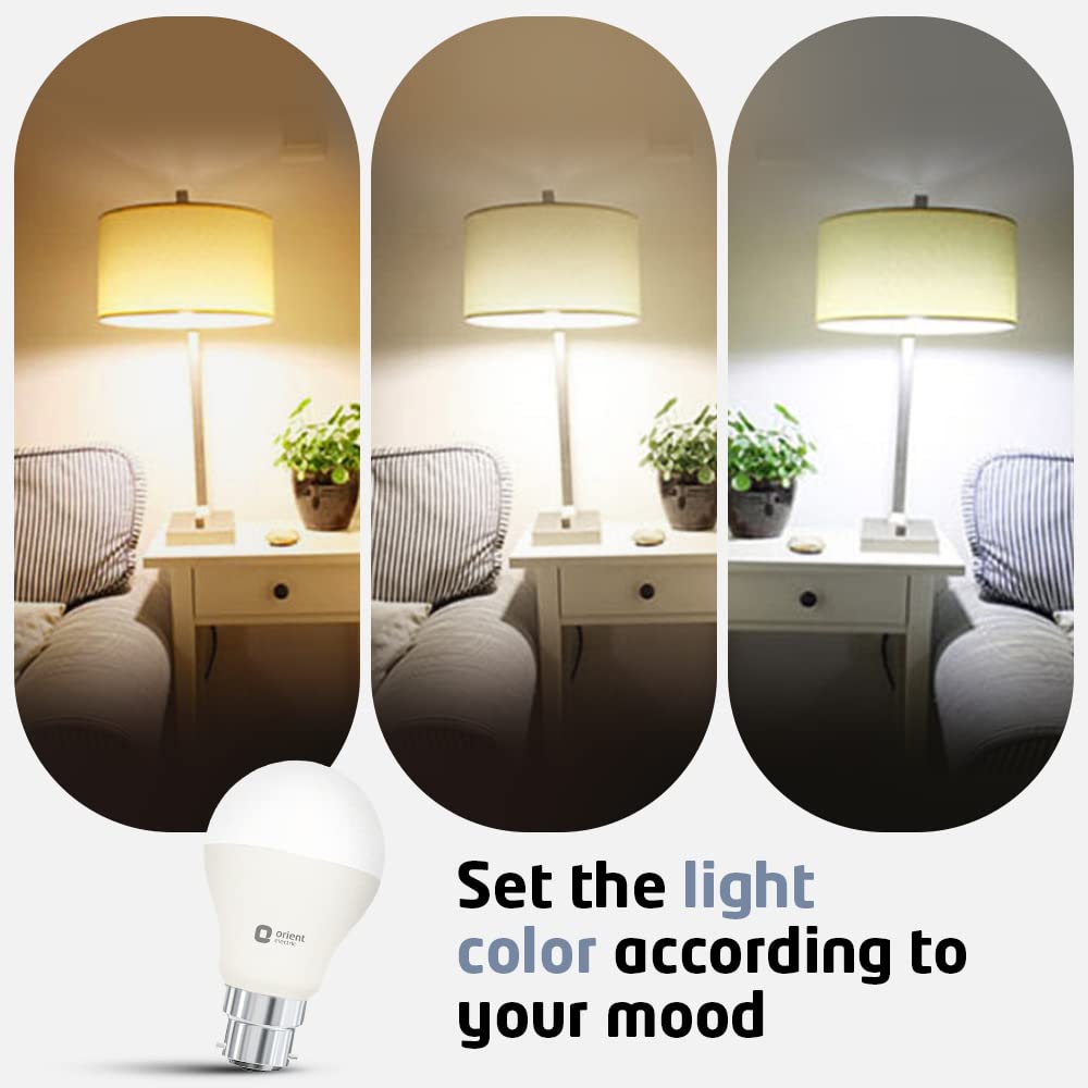 Orient Electric Eternal Shine Moodlight B22 Base, Color Changing 9W LED Bulb, Pack of 1 (White, Warm White, Neutral White)