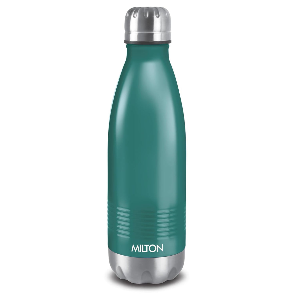 Milton Duo DLX 1000 Thermosteel Bottle, 1000 ml Water Bottles, 24 Hours Hot and Cold, Easy to Carry, Easy Grip, Rust Proof, Tea, Coffee, Office, Travel Bottle, Matt Green