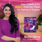 Bella Ultra Night Drai Sanitary Pads Women XXL - 14pcs | Night Protection for Very Heavy Flow | 31.5 Cm Long | Breathable | Lock Gel System | Green Edge System | Fast Absorption | Rash Free Period