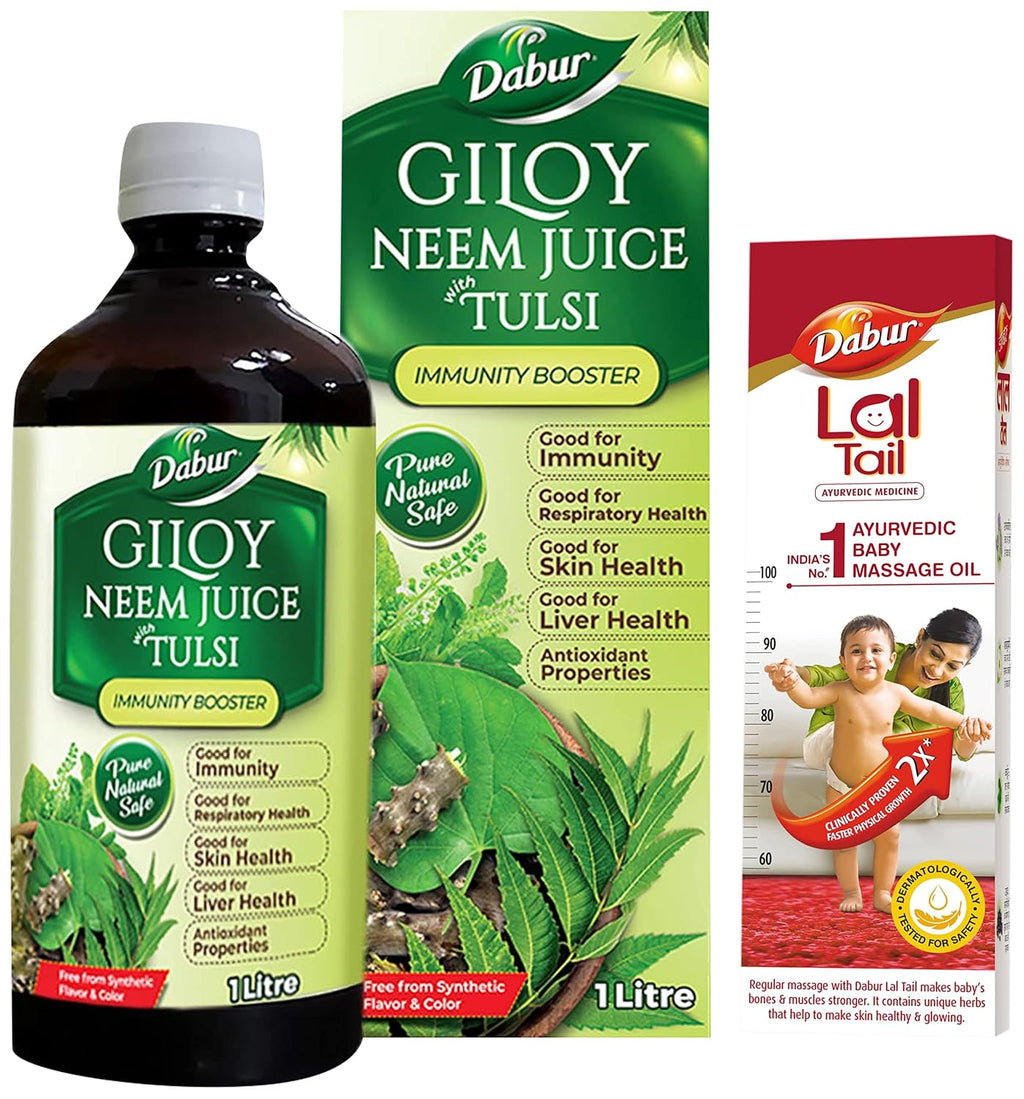 Dabur Lal Tail - 500ml & Dabur Giloy Neem Tulsi Juice -1L
