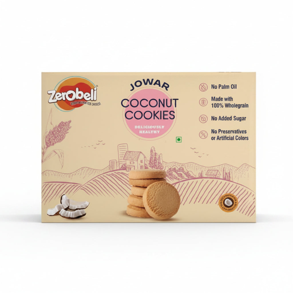 Zerobeli Sweet &amp; Salty Jowar Ajwain Biscuits - 400g