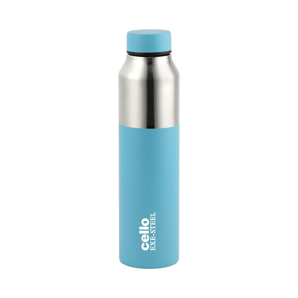 CELLO Arctic Stainless Steel Water Bottle for Office & Daily Use 1000 ml Blue | ISI Certified Fridge Safe Easy Grip Stylish Colorful Rustproof & Leakproof Steel Water Bottle for Travel Gym College